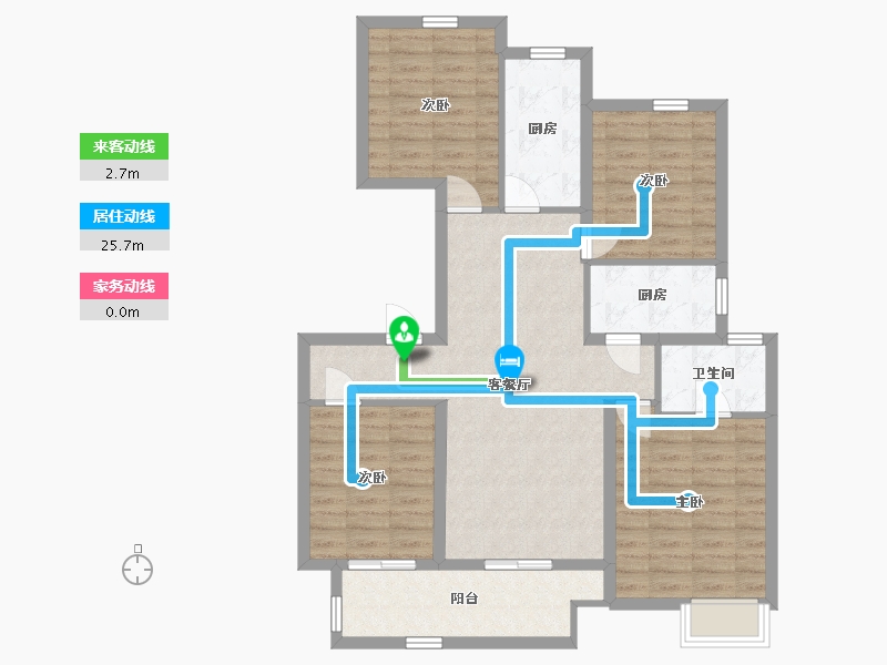 江苏省-扬州市-中信泰富锦棠-97.47-户型库-动静线