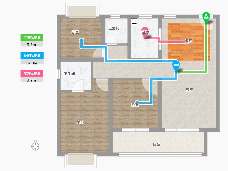 江苏省-宿迁市-宿迁天铂-99.37-户型库-动静线