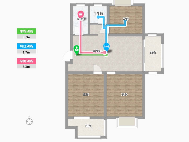 江苏省-盐城市-盐城紫光花园-74.80-户型库-动静线