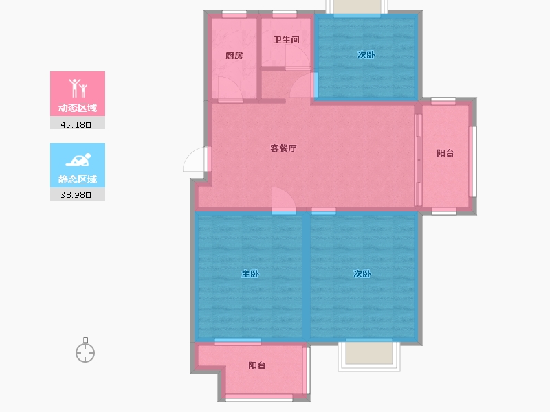 江苏省-盐城市-盐城紫光花园-74.80-户型库-动静分区