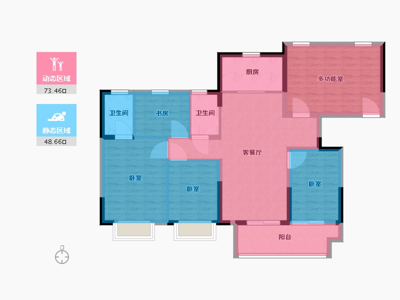 江苏省-镇江市-雍和雅苑-110.19-户型库-动静分区