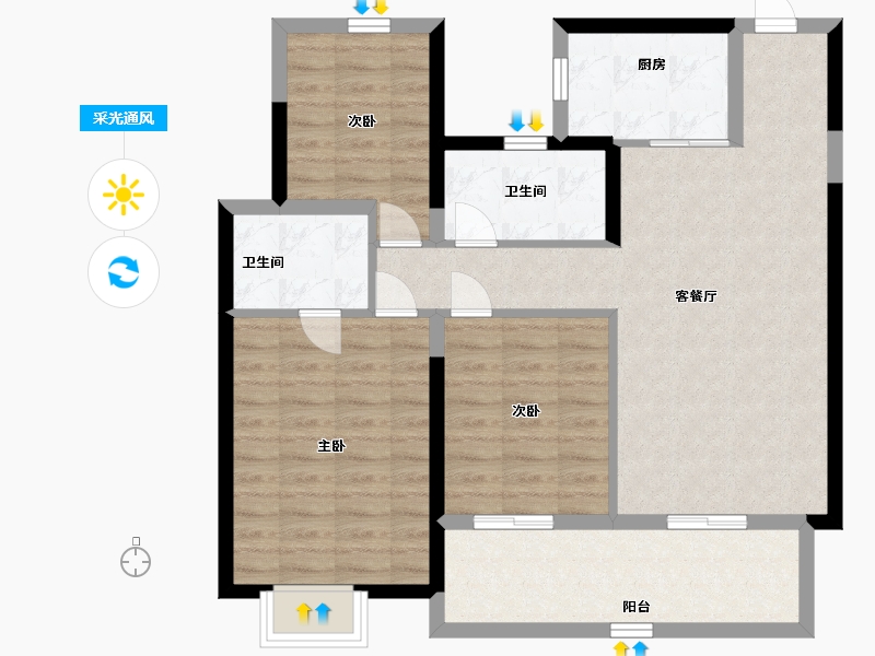 江苏省-南通市-海上传奇-88.00-户型库-采光通风