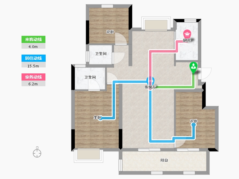 江苏省-南通市-海上传奇-96.00-户型库-动静线