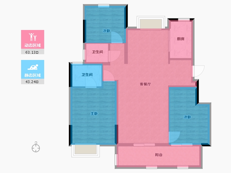 江苏省-南通市-海上传奇-96.00-户型库-动静分区