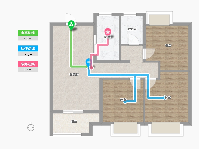 江苏省-扬州市-万科时代之光-76.00-户型库-动静线