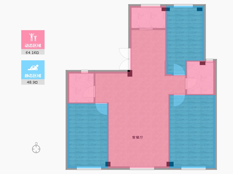 辽宁省-大连市-天邦新港壹号-103.79-户型库-动静分区