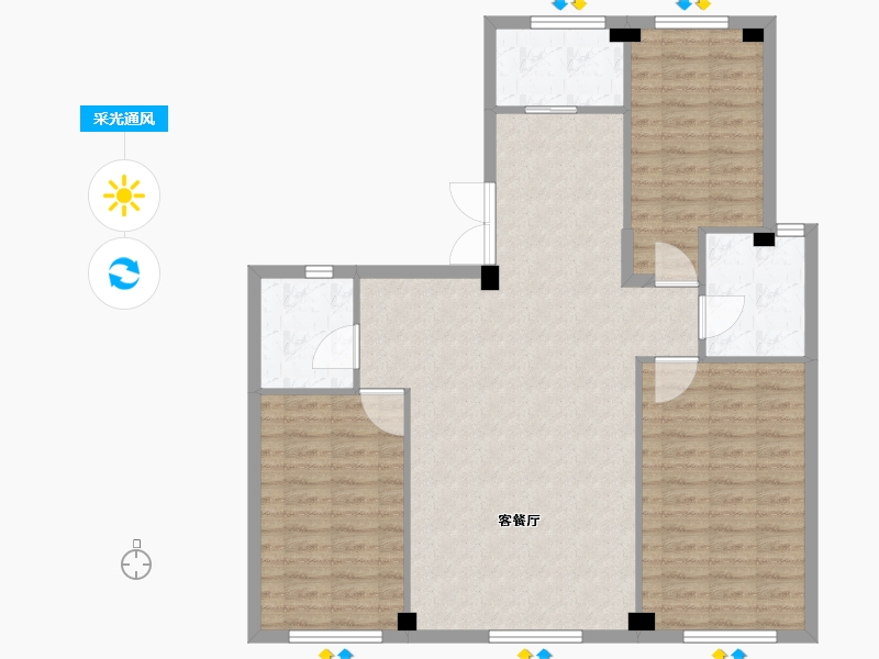 辽宁省-大连市-天邦新港壹号-103.79-户型库-采光通风