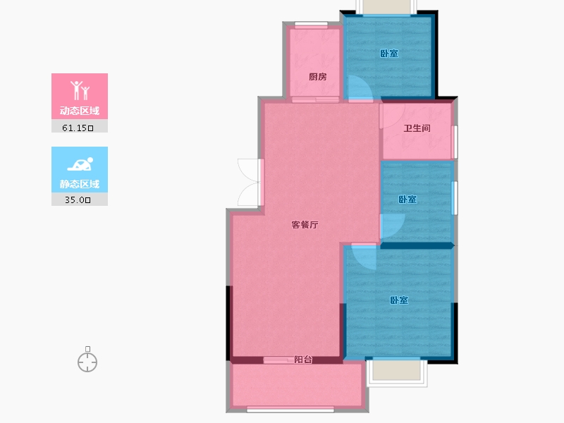 江苏省-扬州市-一观园-87.00-户型库-动静分区