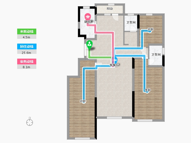 青海省-西宁市-中房萨尔斯堡-130.28-户型库-动静线