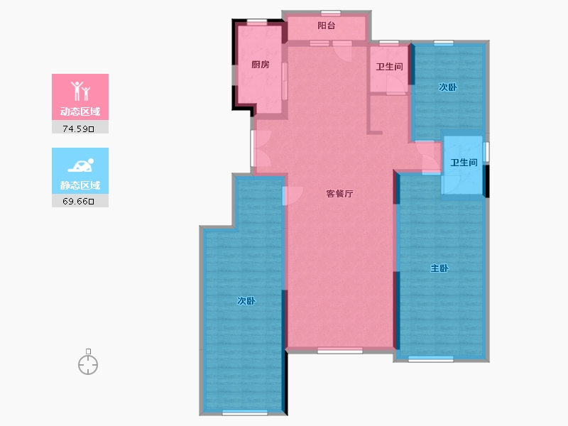 青海省-西宁市-中房萨尔斯堡-130.28-户型库-动静分区