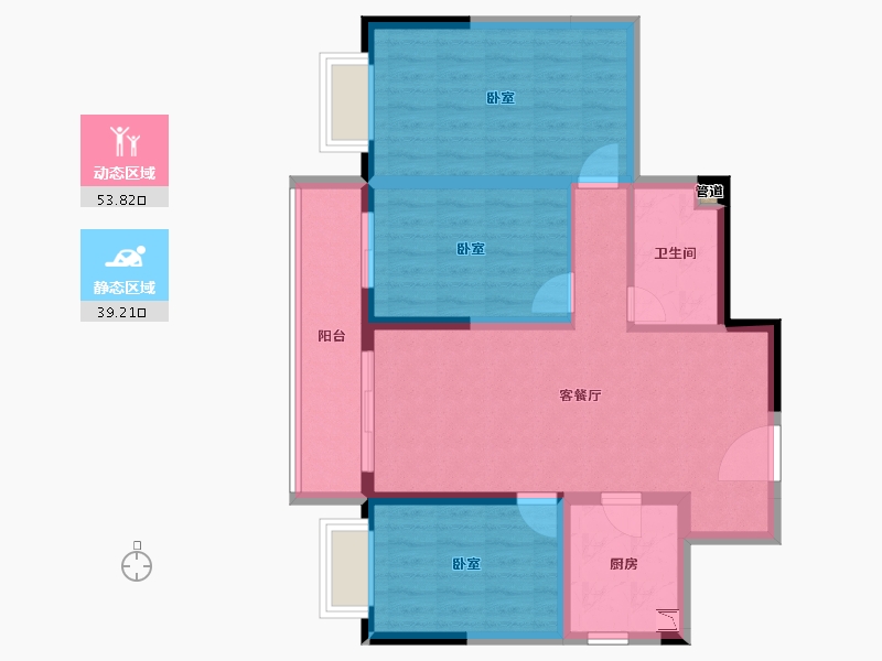 陕西省-西安市-富力开远城-83.11-户型库-动静分区