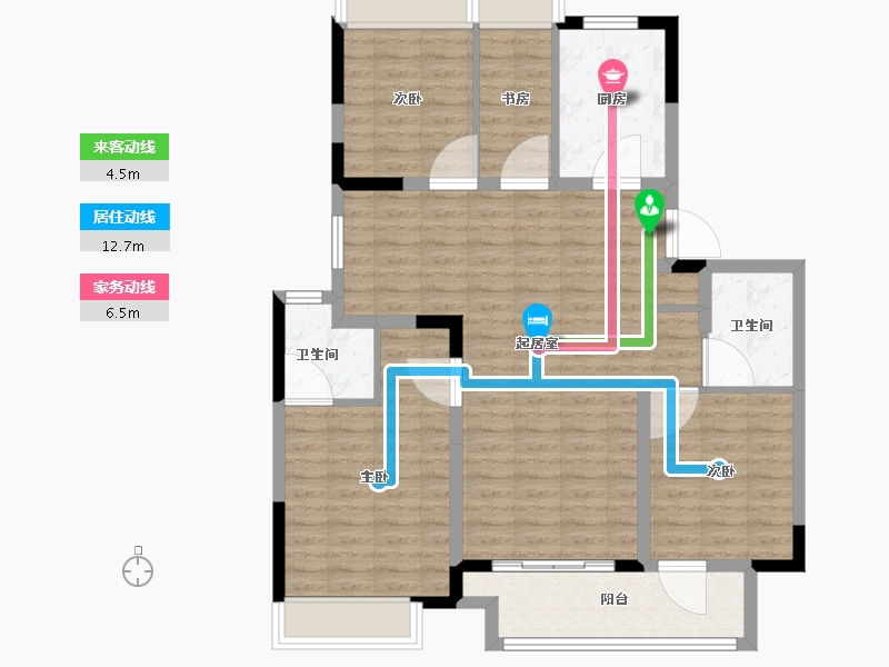 江苏省-徐州市-融创·领地 凤鸣桃源风雅颂-100.00-户型库-动静线