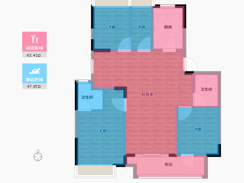 江苏省-徐州市-融创·领地 凤鸣桃源风雅颂-100.00-户型库-动静分区