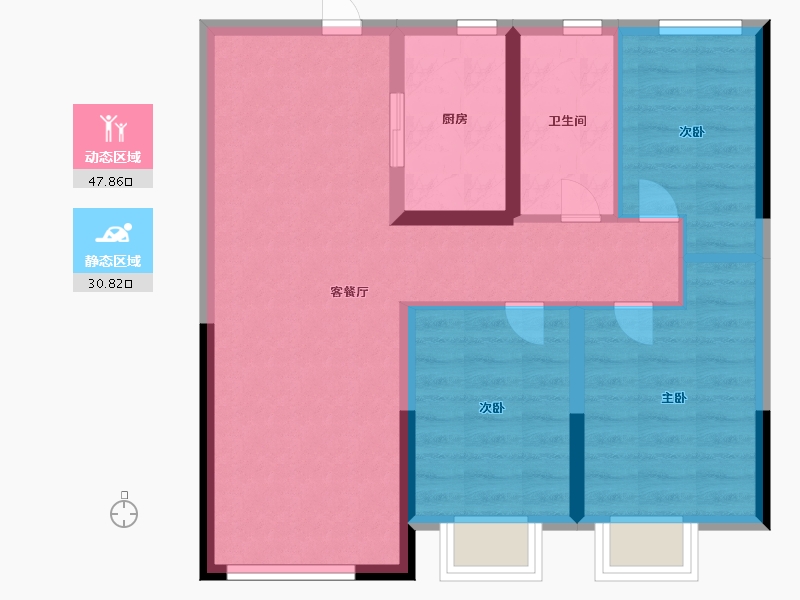 江苏省-南通市-首开紫郡-69.99-户型库-动静分区