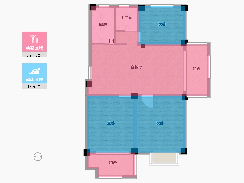 江苏省-盐城市-盐城紫光花园-85.11-户型库-动静分区