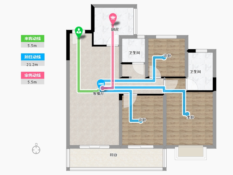 江苏省-苏州市-世茂璀璨时光-98.00-户型库-动静线