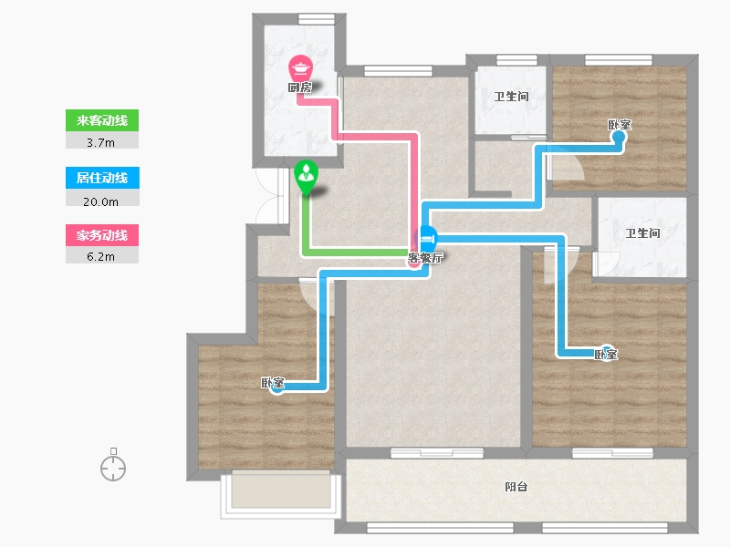 江苏省-盐城市-金色华庭-91.00-户型库-动静线