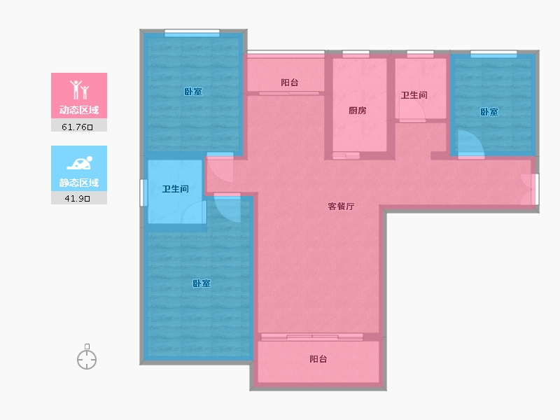 甘肃省-庆阳市-澳恺华府-91.66-户型库-动静分区