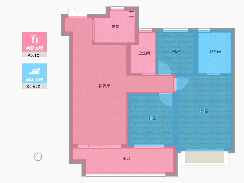 江苏省-宿迁市-书香尚庭-73.63-户型库-动静分区