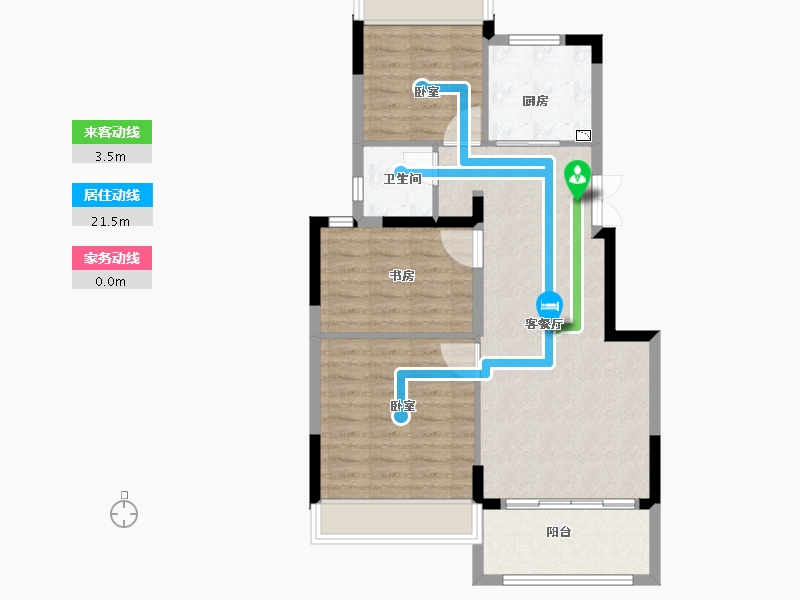 江苏省-扬州市-华建正茂府-76.06-户型库-动静线