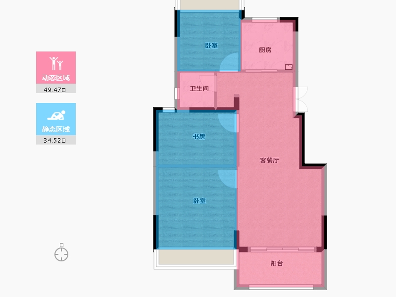 江苏省-扬州市-华建正茂府-76.06-户型库-动静分区