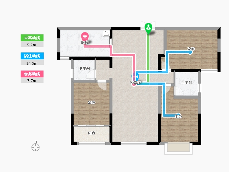 陕西省-安康市-高新观澜-105.54-户型库-动静线