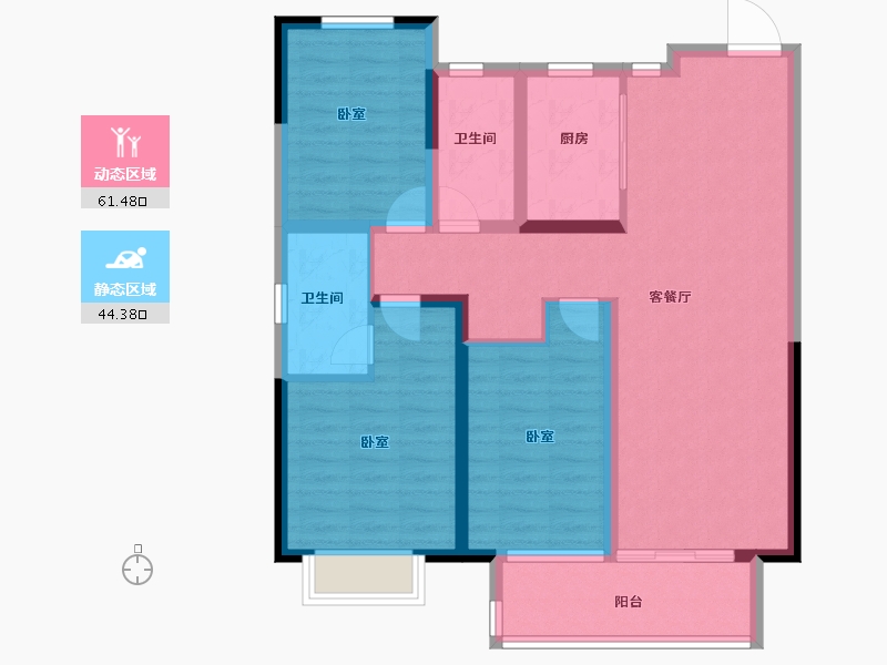 江苏省-盐城市-港龙首府-94.00-户型库-动静分区