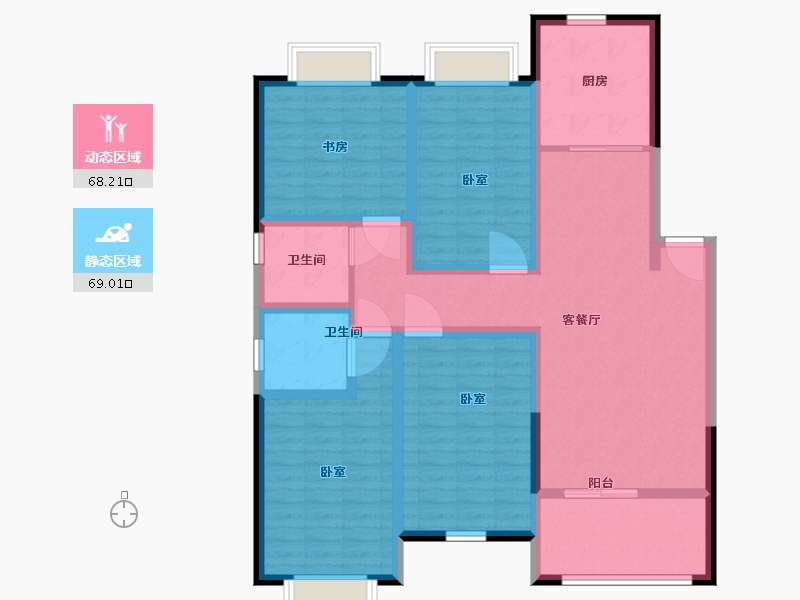 江苏省-徐州市-新苏中心商业广场-122.61-户型库-动静分区