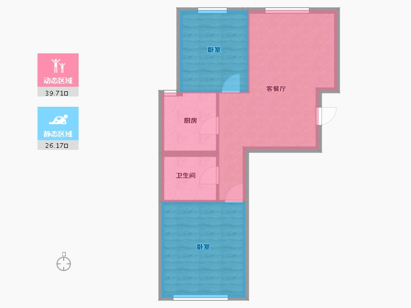 辽宁省-大连市-海脉未来城二期-59.38-户型库-动静分区