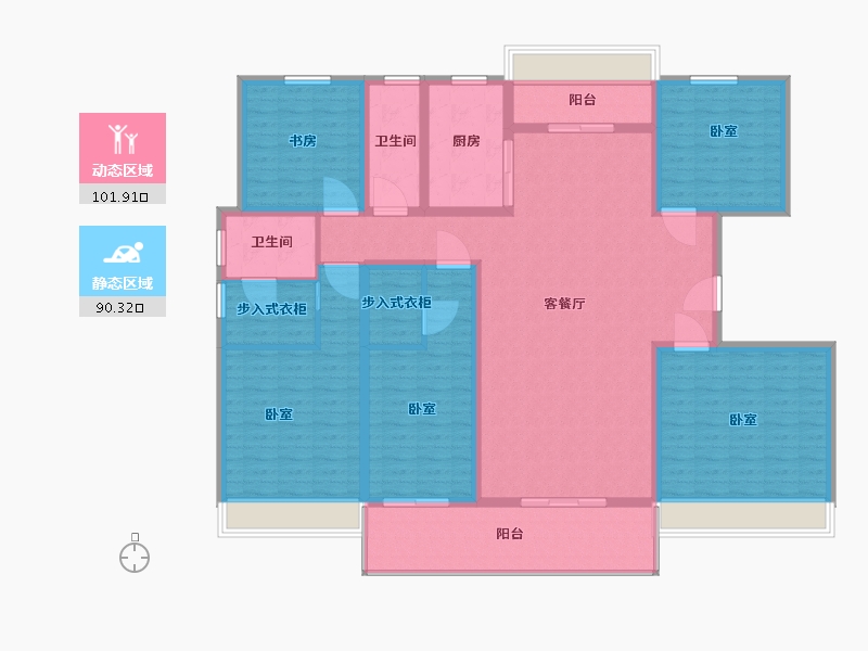 江苏省-镇江市-天怡珑蟠里·九珑苑-174.00-户型库-动静分区