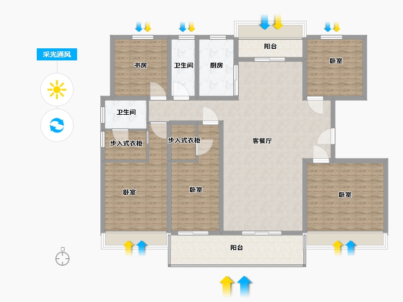 江苏省-镇江市-天怡珑蟠里·九珑苑-174.00-户型库-采光通风