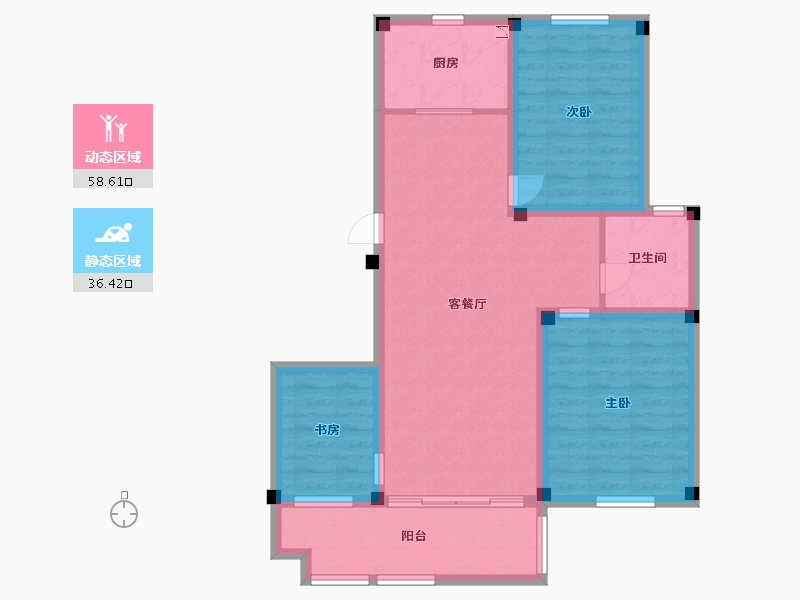 江苏省-盐城市-盐城紫光花园-85.10-户型库-动静分区