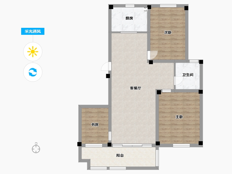 江苏省-盐城市-盐城紫光花园-85.10-户型库-采光通风