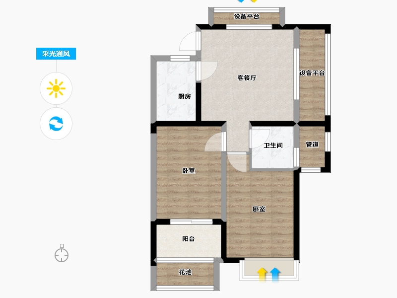 江苏省-镇江市-开元·香山壹境-73.88-户型库-采光通风