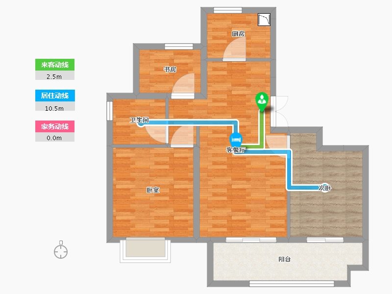 江苏省-南通市-融创玉兰公馆-78.00-户型库-动静线