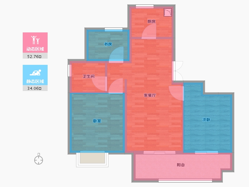 江苏省-南通市-融创玉兰公馆-78.00-户型库-动静分区