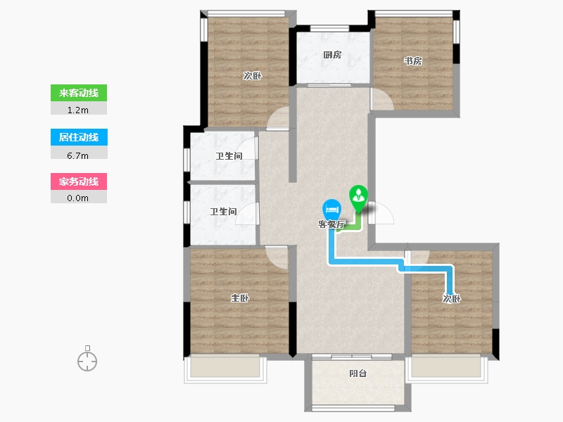 浙江省-台州市-中梁首府壹号-102.00-户型库-动静线