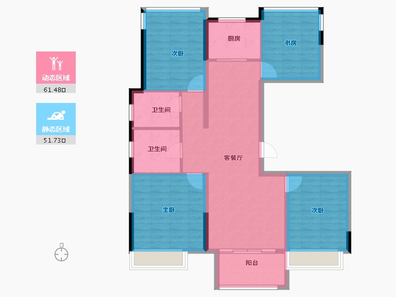 浙江省-台州市-中梁首府壹号-102.00-户型库-动静分区