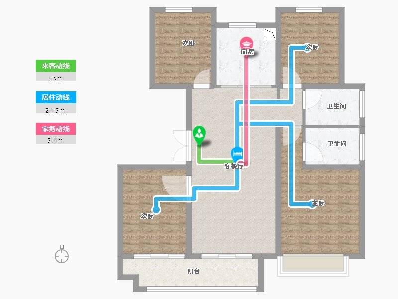 江苏省-徐州市-中梁·壹号院-110.30-户型库-动静线