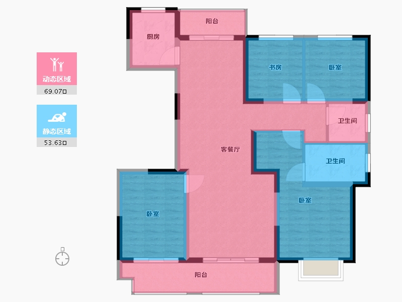 江苏省-盐城市-东台恒大翡翠龙庭-110.00-户型库-动静分区