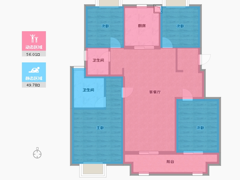 江苏省-南通市-金地繁茂里-94.00-户型库-动静分区