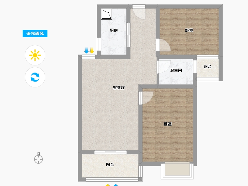 江苏省-无锡市-银城尚锦城-68.00-户型库-采光通风