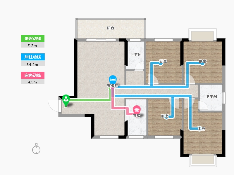 广西壮族自治区-玉林市-天润盛府-104.51-户型库-动静线