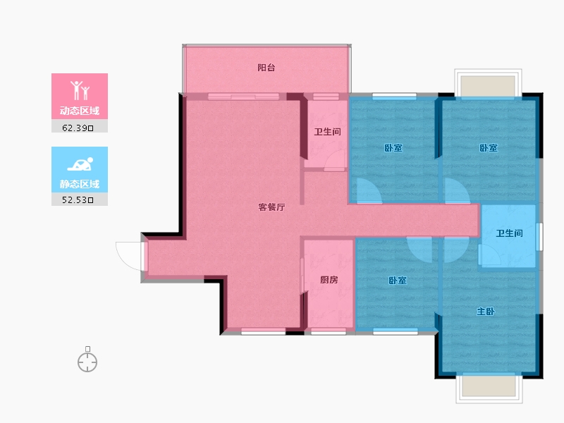 广西壮族自治区-玉林市-天润盛府-104.51-户型库-动静分区