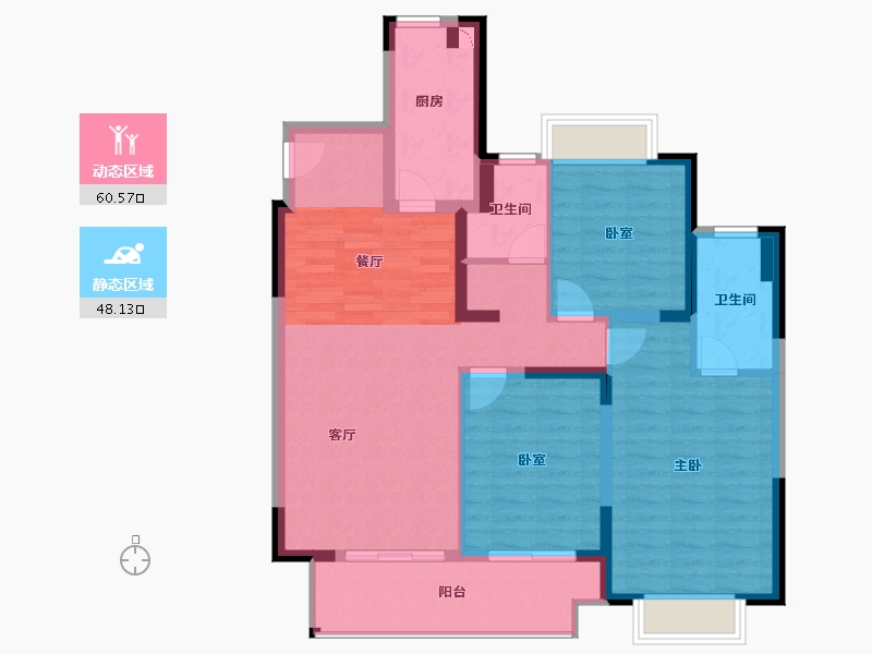 江苏省-盐城市-万科悦达翡翠书院-97.19-户型库-动静分区