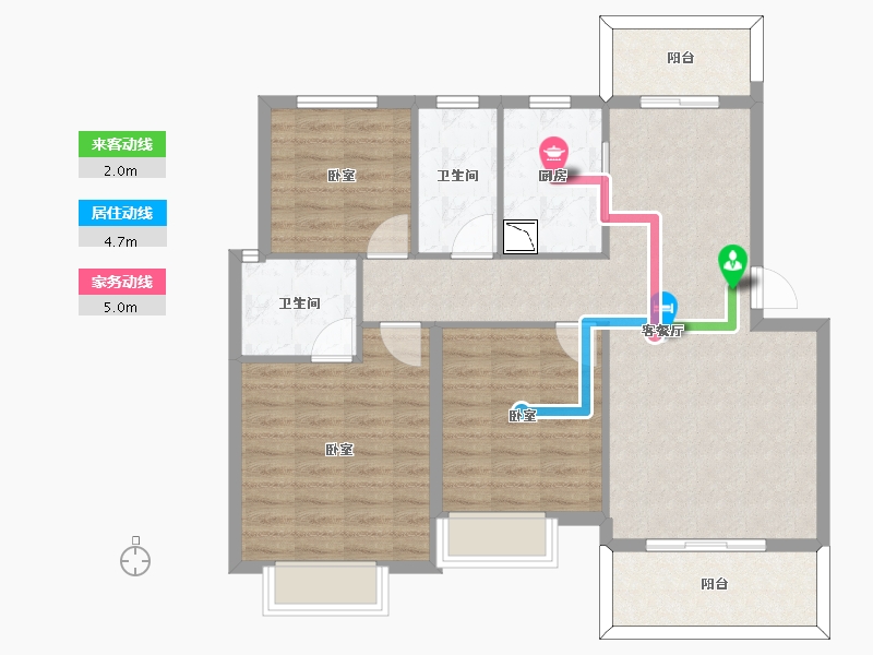 江苏省-无锡市-鸿景雅园-94.00-户型库-动静线