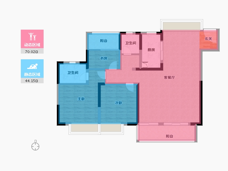 江苏省-南京市-宝能滨江府-102.00-户型库-动静分区