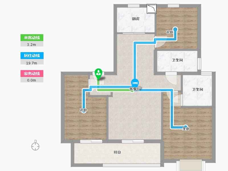 江苏省-南通市-万科翡翠东第(万科院子)-94.00-户型库-动静线