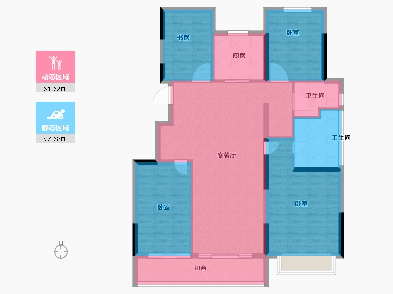 浙江省-杭州市-祥生绿都京杭府-107.99-户型库-动静分区