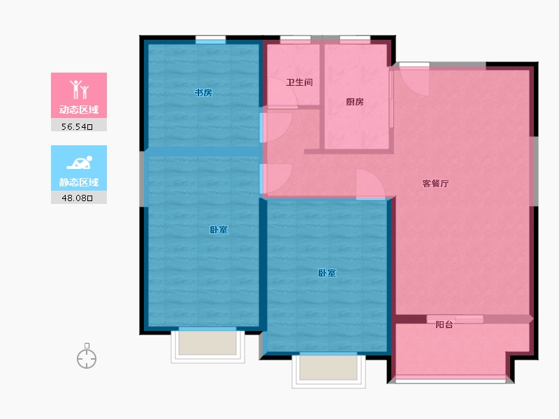 江苏省-徐州市-新苏中心商业广场-94.38-户型库-动静分区